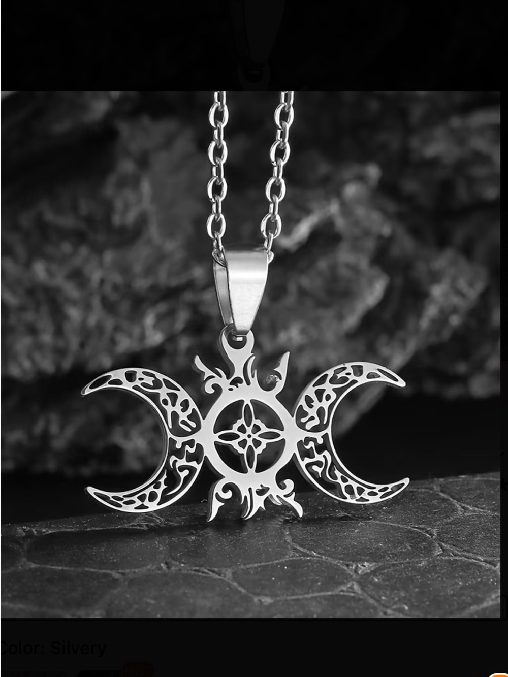 ⭐️ Triple Moon Pendant Necklace - Women's Gothic Jewelry New